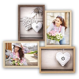 Montreux wooden frame 4 pictures 10x15 cm