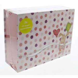 Little Rabbit Set of Gift Boxes, 3 pieces, pink