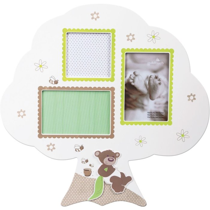 Honigbär Baum baby photo gallery colourful/white for 2x 10x15 cm/1x 10x10 cm