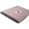 HNFD Spiral bound album BULDANA taupe ribbed 23x17 cm 40 black sides