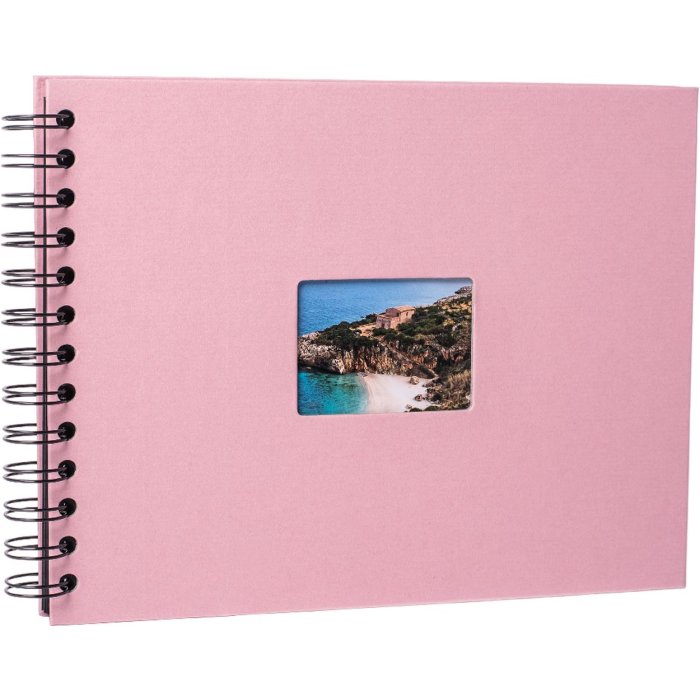 Spiral bound album BULDANA rose ribbed