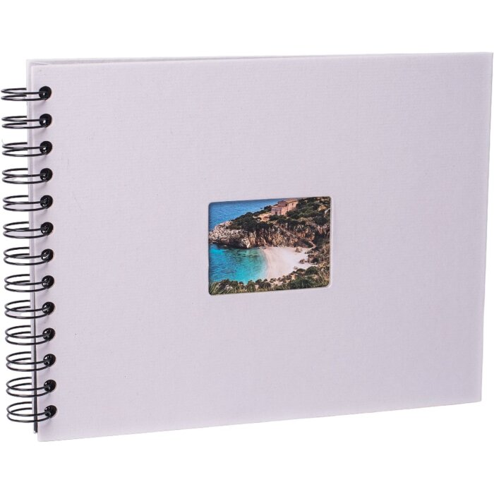 HNFD Spiral bound album BULDANA ice gray ribbed 23x17 cm 40 black sides