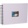 HNFD Spiral bound album BULDANA ice gray ribbed 23x17 cm 40 black sides