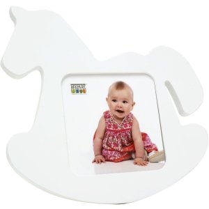 baby frame rocking horse white wood 11,0 x11,0 cm