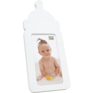 baby frame nursing bottle white wood 8,0 x15,0 cm