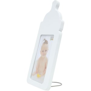 baby frame nursing bottle white wood 8,0 x15,0 cm