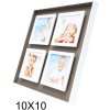 photo frame taupe-white wood 4 photos 10x10 cm