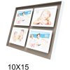 photo frame taupe-white wood 4 photos 10x10 cm