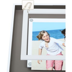 photo frame taupe-white wood 2 photos 10x15 cm