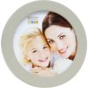 S67YV photo frame grey wood 20 cm round