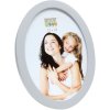 S67YD photo frame silver wood 10 cm round