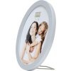 S67YD photo frame silver wood 10 cm round