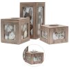 S67TQ tea light holder grey wood, size: 9 x 25 x 16 cm