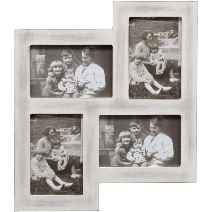 multi picture frame white wood 10,0 x15,0 cm S67TM