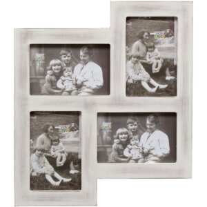 multi picture frame white wood 10,0 x15,0 cm S67TM