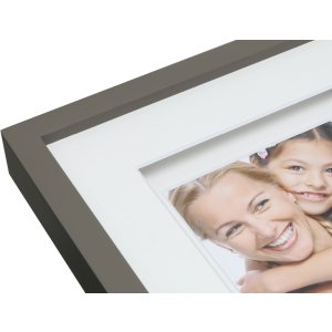 photo frame with mount taupe wood 20,0 x20,0 cm S67NK