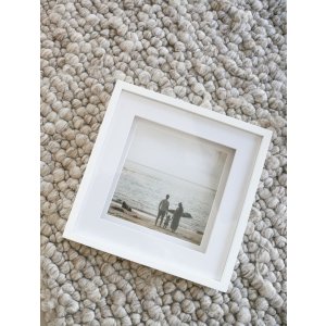 photo frame with mount white wood 20,0 x20,0 cm S67NK