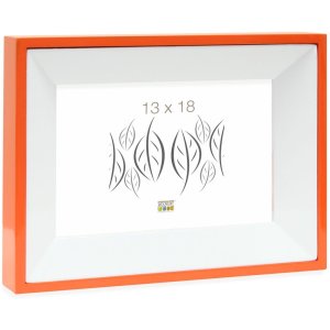 photo frame orange-white wood 13,0 x18,0 cm S67DK