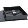 USB-box black leather 8,0 x8,0 cm