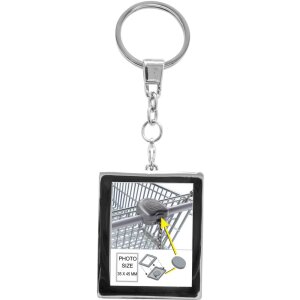 photo key ring with token for shopping trolley silver...