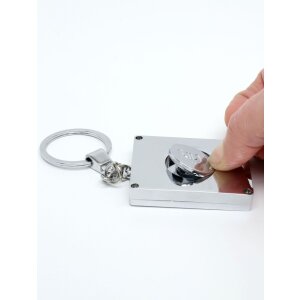 photo key ring with token for shopping trolley silver...