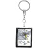 photo key ring with token for shopping trolley silver metal 3,5 x4,5 cm S59NC