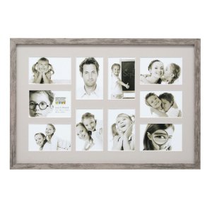 multi picture frame grey-beige wood S45RH 10 photos 10x15 cm