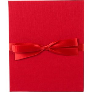 Leporello folder Linum red linen