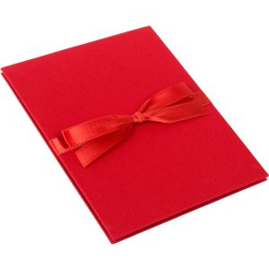 Leporello folder Linum red linen