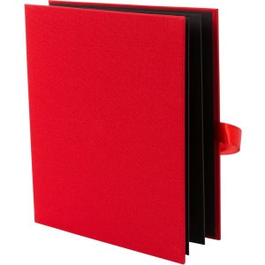 Leporello folder Linum red linen