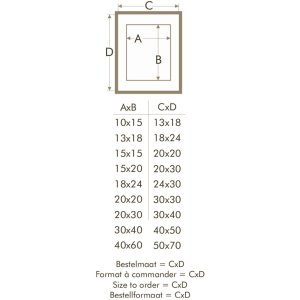 photo frame with mount black wood 50,0 x70,0 cm;40,0 x60,0 cm S223K