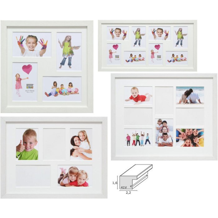 multi picture frame S41VF1P white 4 to 8 photos 10x15 cm