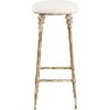 Clayre & Eef stool 34x78 cm brown/white