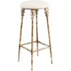 Clayre & Eef stool 34x78 cm brown/white