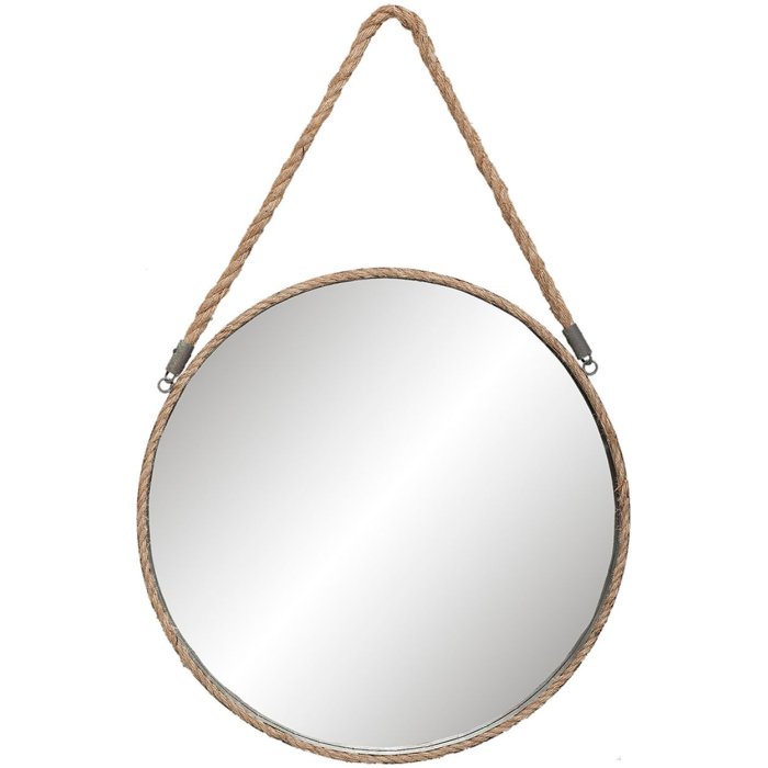 mirror Ø 47x3 cm grey/natural - 62S126