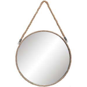 mirror Ø 47x3 cm grey/natural - 62S126