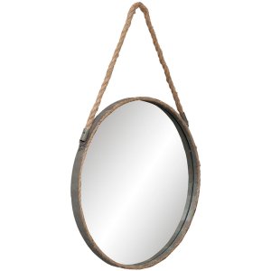 mirror Ø 47x3 cm grey/natural - 62S126