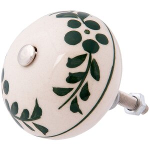 furniture knob 4x3 cm - white/green