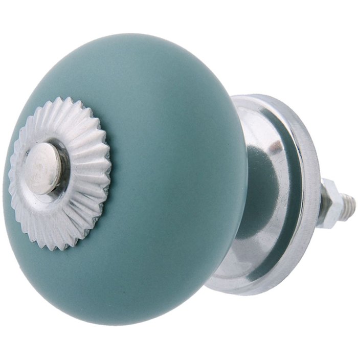 furniture knob 4x4 cm - blue/green silver