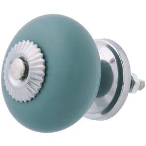 furniture knob 4x4 cm - blue/green silver