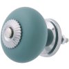 furniture knob 4x4 cm - blue/green silver