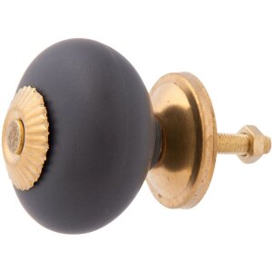 furniture knob 4x4 cm - anthracite/gold