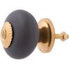 furniture knob 4x4 cm - anthracite/gold