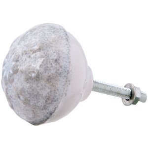 furniture knob 4x3 cm - grey/white