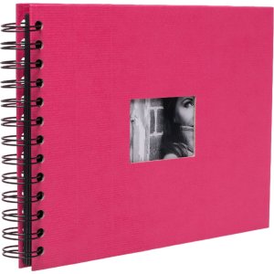 Spiral bound album BULDANA fuchsia ribbed