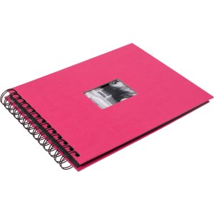 Spiral bound album BULDANA fuchsia ribbed