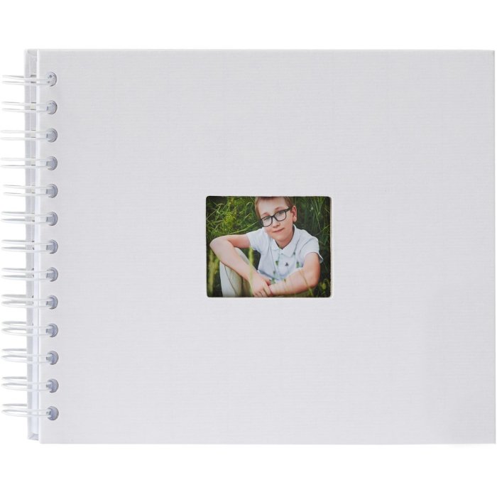 Spiral album BULDANA white ribbed - white pages