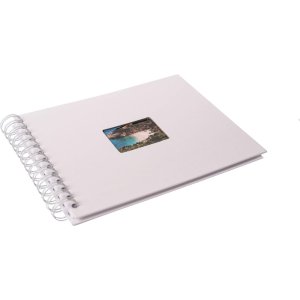 Spiral album BULDANA white ribbed - white pages