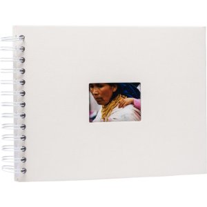 Spiral album BULDANA ivory ribbed - white pages