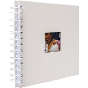 Spiral album BULDANA ivory ribbed - white pages